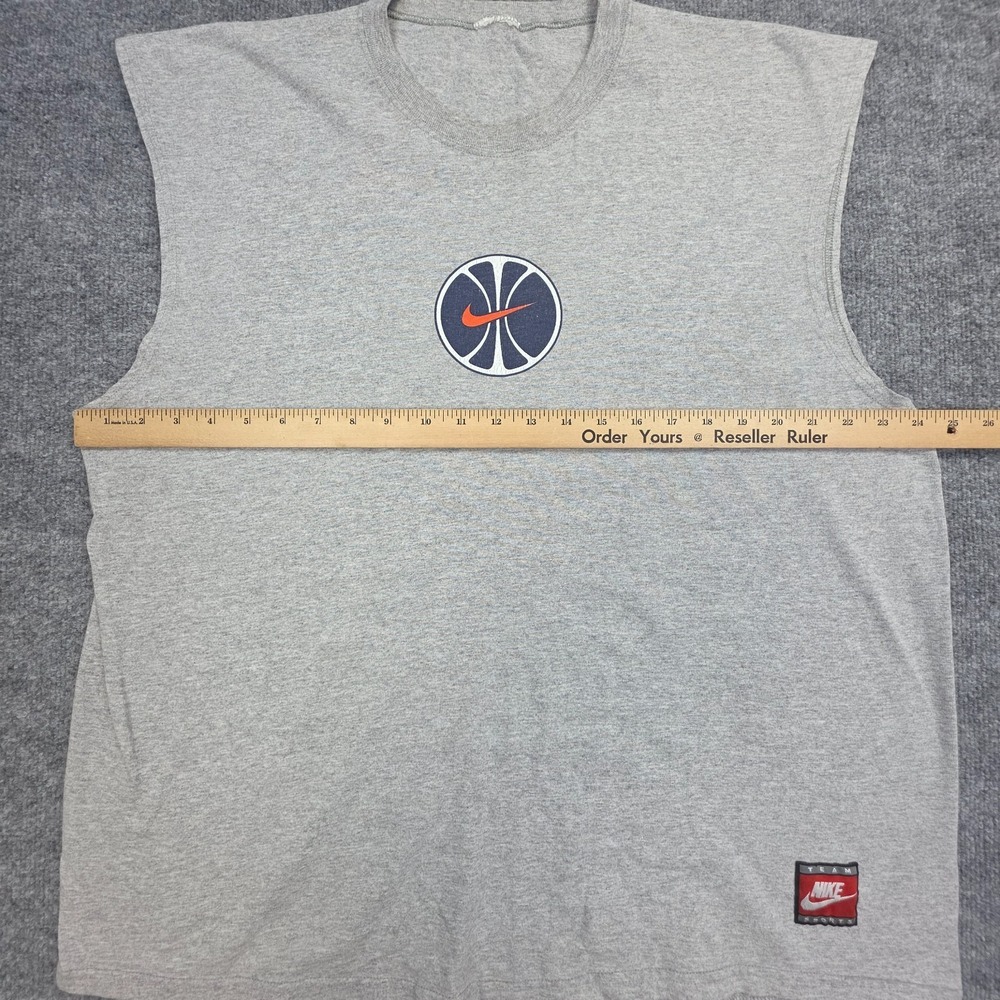 Vintage Nike Team Sports Tank Top Men's XL / XXL Gray Graphic Basketball Y2K - Picture 7 of 9